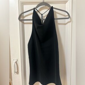 Black AQUA Cowl Neck Halter Top. Size XL